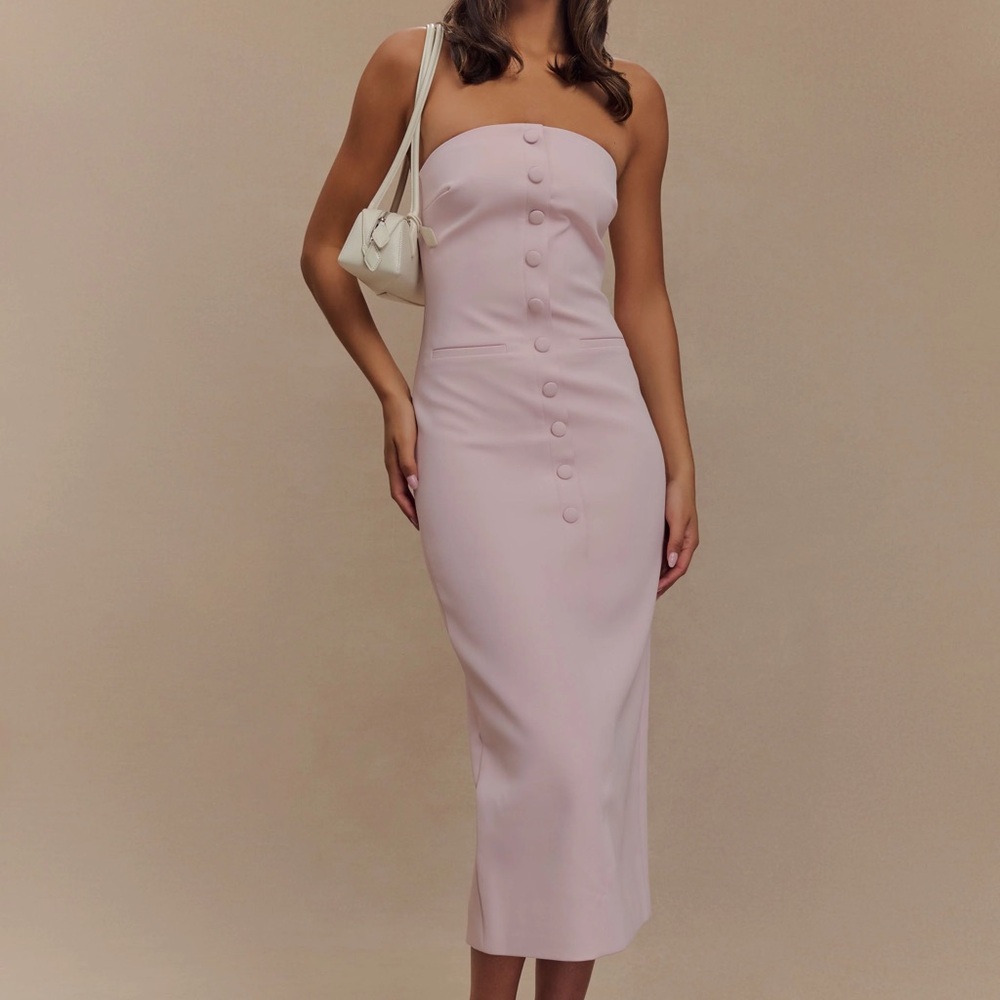 Meshki Sussan Strapless Midi Dress - Powder Pink